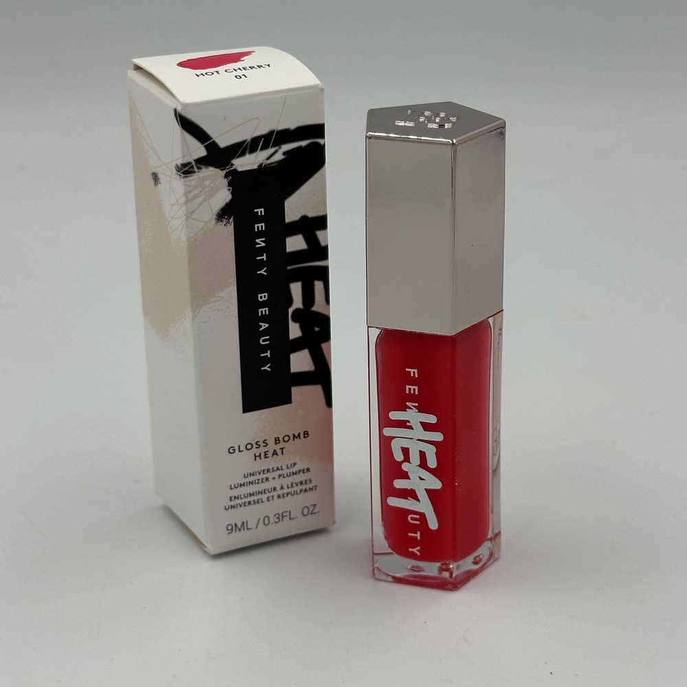`Fenty Beauty Gloss Bomb Heat Lip Luminizer + Plumper~Hot Cherry~Full Size~New